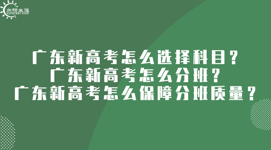 广东新高考怎么选择科目？广东新高考怎么分班？广东新高考怎么保障分班质量？